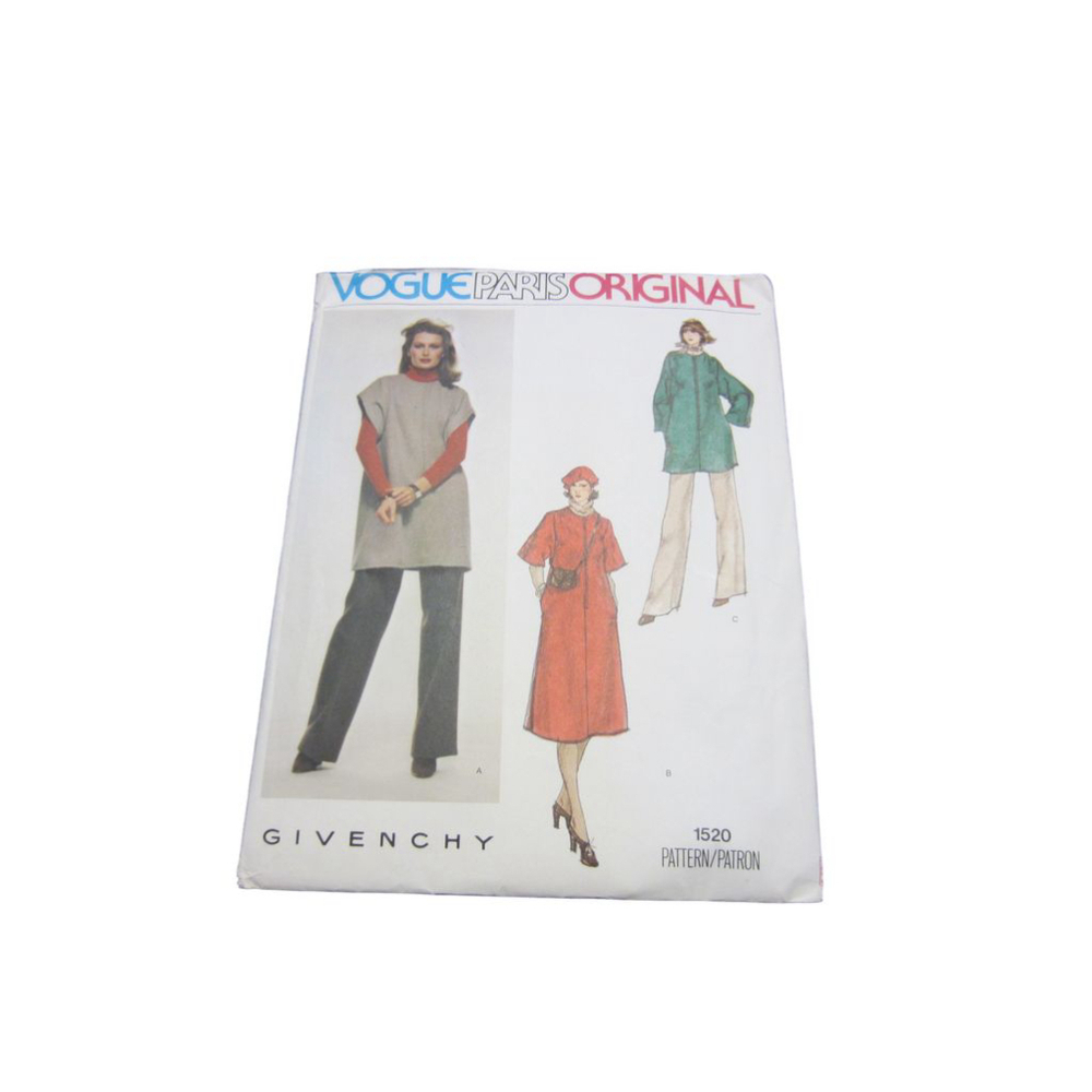 Givenchy Sewing Pattern 1520 Women’s Dress and Coat Size 12